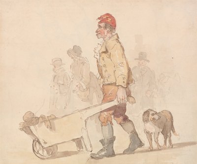 Uomo con carriola e cane da Thomas Rowlandson